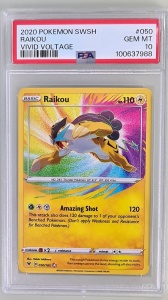 Raikou #050/185 Rzadki (angielski) PSA 10 GEM MT