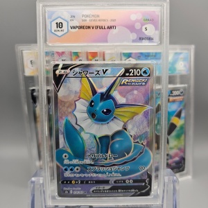 Vaporeon V #074/069 GRAAD 10 Full Art Gem Mint (японски) - Img 2