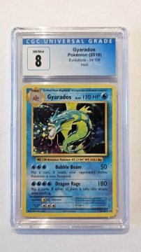 Gyarados Holo #34/108 — CGC 8 NM/Mint (XY Evolutions Base Set Tribute, 2016)