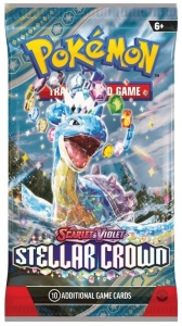 Pakiet kart Pokémon TCG: Scarlet & Violet 7 Stellar Crown EN Pakiet boosterów w fabrycznie zapieczętowanym opakowaniu – 1 pakiet boosterów - Img 2