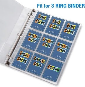 Satz von 36 Pokemon TCG Binder Sooez Pokemon Sheets - 9 Taschen, 648 Karten, für 3 Binder mit 3 Ringen - Img 5