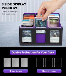 Boîte de rangement Pokemon pour cartes TCG, 2500+ MTG avec 24 séparateurs colorés et affichage latéral transparent - Img 4