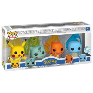 Set 4 Figurine Funko POP! Pokémon - Pikachu, Bulbasaur, Charmander & Squirtle - Img 2