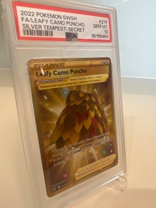 Пончо с камуфлажни листа (Секретно рядко) #214/195 PSA 10 GEM MT - Silver Tempest (SWSH12) - Img 3