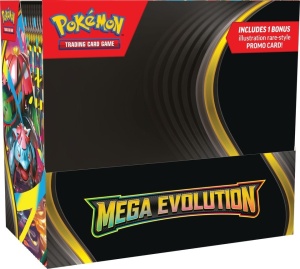 Caixa Expositora de Boosters Pokémon TCG Mega Evolução Aprimorada (36 Pacotes + Carta Promocional)