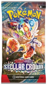 Pakiet kart Pokémon TCG: Scarlet & Violet 7 Stellar Crown EN Pakiet boosterów w fabrycznie zapieczętowanym opakowaniu – 1 pakiet boosterów - Img 4