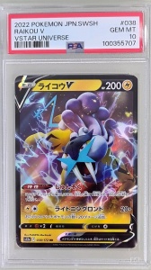 Raikou V #038/172 Ultra Rare V (Japanese) PSA 10 GEM MT