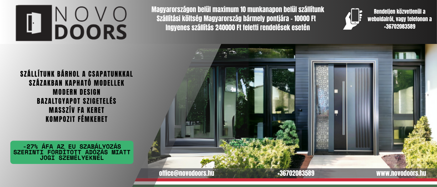 Banner Novo Dooors jKültéri dupla fém bejárati ajtó NDS1000