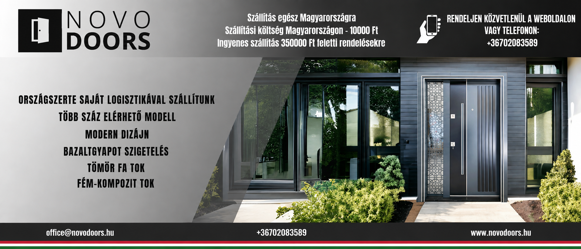 Banner Novo Dooors jKültéri dupla fém bejárati ajtó NDS1000