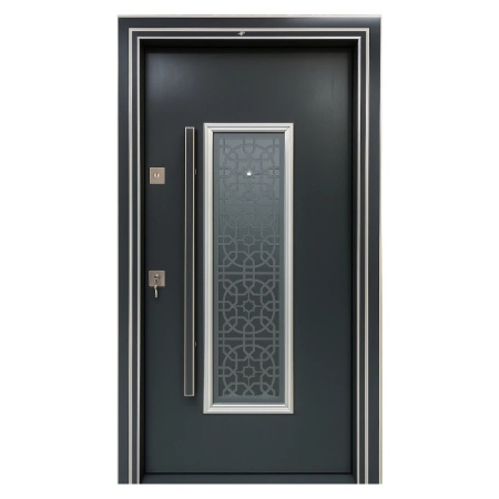 Novo Doors NDS1001S fém külső ajtó szigeteléssel és kukucskálóval, Kompozit, 2 ajtó, Teljes készlet, Házakhoz
