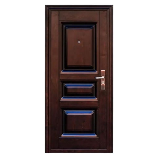 Novo Doors ND5001S kültéri bejárati fém ajtó barna házakhoz, kalapácsütéssel, balra nyíló