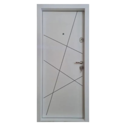 Novo Doors NDFC20 fehér kültéri bejárati fém lakásajtó bal nyílással