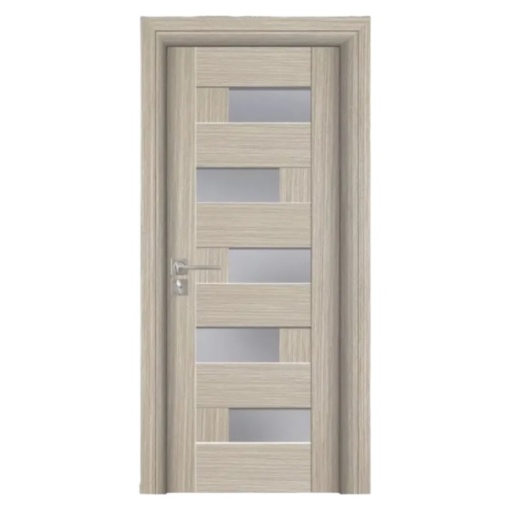 Novo Doors ND05 beltéri ajtó MDF-ből tömörfa kerettel, szürke színben a prémium luxus kategóriából
