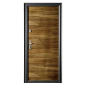 Fém bejárati ajtó szigeteléssel és kitekintővel Novo Doors ND7004, 2 zárral,acéllemez 0,7 mm, zsanérok és kilincs tartozékok, 7 cm-es tokkal, házhoz és lakáshoz, barna