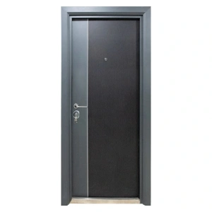 Usa metalica de exterior Novo Doors NDFC10001  de culoare Maron lovitura de ciocan cu deschidere pe Stanga