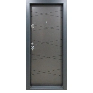 Fém lakásbejárati ajtó szigeteléssel és kitekintővel Novo Doors First Class NDS310, balos/jobbos nyitással, Méret 200X88 cm, acéllemez 1.2 mm, komplett készlet, antracitszürke