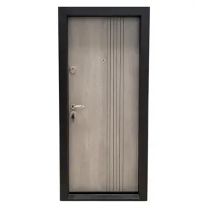 Usa metalica de apartament Novo Doors NDS32 de culoare Gri deschis cu deschidere pe Dreapta