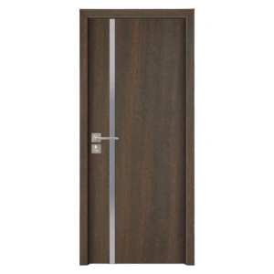 Usa de interior din MDF cu cadru din lemn masiv Novo Doors ND04 de culoare Gri