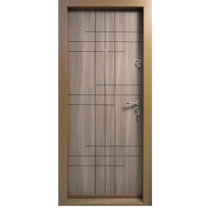 Fém lakásbejárati ajtó szigeteléssel és kitekintővel Novo Doors First Class NDS09, balos/jobbos nyitással, Méret 200X88 cm, acéllemez 1.2 mm, komplett készlet, tanganika barna