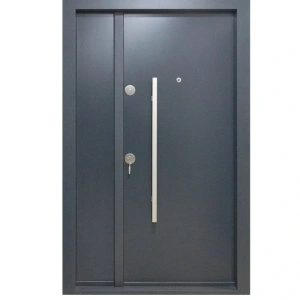 Usa metalica dubla de exterior Novo Doors NDS1400 de culoare Gri Antracit cu deschidere pe Stanga