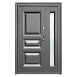 Usa metalica pentru casa ND8001 gri antracit cu geam lateral