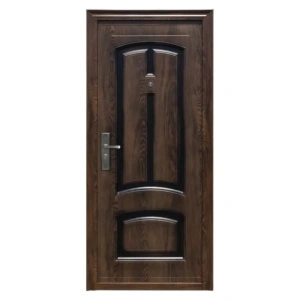 Fém bejárati ajtó szigeteléssel és kitekintővel Novo Doors ND6001,balos/jobbos nyitással, 1 zárral, több méretben,acéllemez 0.5 mm, zsanérok és kilincs tartozékok, 7 cm-es tokkal, családi házakhoz