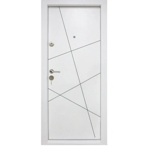 Novo Doors NDS11 fehér kültéri bejárati fém lakásajtó jobb nyílással