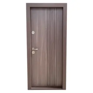 Usa metalica de apartament Novo Doors NDS29 de culoare Maron Tanganica cu deschidere pe Dreapta