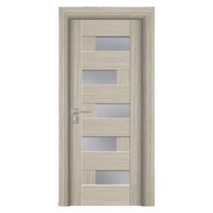 Usa de interior din MDF cu cadru din lemn masiv Novo Doors ND05 de culoare Gri