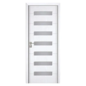 Usa de interior din MDF cu cadru din lemn masiv Novo Doors ND318 de culoare Alba