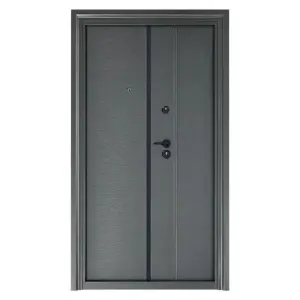 Usa metalica dubla de exterior Novo Doors ND50D, de culoare Gri Antracit, cu deschidere pe Stanga