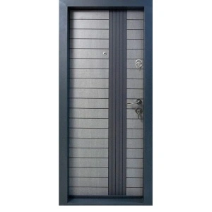 Fém lakásbejárati ajtó szigeteléssel és kitekintővel Novo Doors First Class NDS14, balos/jobbos nyitással, Méret 200X88 cm, acéllemez 1.2 mm, komplett készlet, antracitszürke