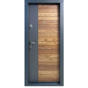 Usa metalica de apartament Novo Doors NDS10 de culoare Gri antracit Natur cu deschidere pe Stanga