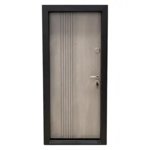 Usa metalica de apartament Novo Doors NDS32 de culoare Gri deschis cu deschidere pe Stanga