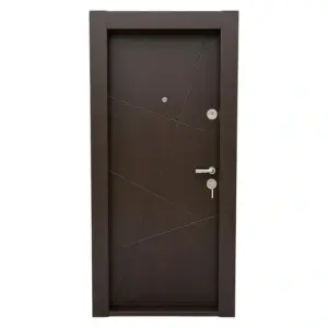 Usa metalica de apartament Novo Doors NDS18W de culoare Wenge cu deschidere pe Stanga