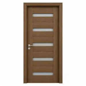 Usa de interior din MDF cu cadru din lemn masiv Novo Doors ND02 de culoare Stejar Auriu