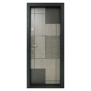 Fém lakásbejárati ajtó szigeteléssel és kitekintővel Novo Doors First Class NDS17, balos/jobbos nyitással, Méret 200X88 cm, acéllemez 1.2 mm, komplett készlet, antracitszürke