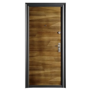 Novo Doors ND7004 kültéri bejárati fém ajtó házakhoz világosbarna színben, bal oldali nyílással