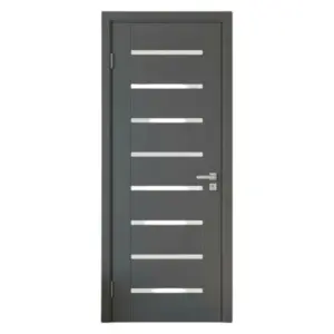 Usa de interior din MDF cu cadru din lemn masiv Novo Doors ND11 de culoare Gri Antracit