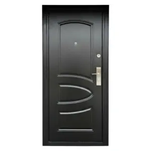 Novo Doors ND 7005 kültéri fémajtó házhoz és villához, barna kalapácsolt felülettel, balra nyíló