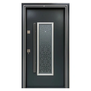 Usa metalica de exterior Novo Doors NDS1001S de culoare Gri antracit cu deschidere pe Dreapta