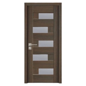 Usa de interior din MDF cu cadru din lemn masiv Novo Doors ND05 de culoare Gri