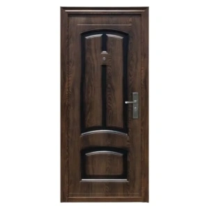 Novo Doors ND6001 kültéri bejárati fém ajtó világosbarna házakhoz, bal nyílással
