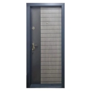 Fém lakásbejárati ajtó szigeteléssel és kitekintővel Novo Doors First Class NDS03, balos/jobbos nyitással, Méret 200X88 cm, acéllemez 1.2 mm, komplett készlet, antracitszürke
