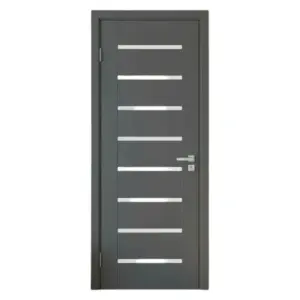 Usa de interior din MDF cu cadru din lemn masiv Novo Doors ND11 de culoare Gri Antracit