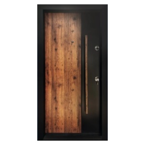 Usa metalica de exterior Novo Doors NDA4 de culoare Gri Antracit si gri deschis cu deschidere pe Stanga