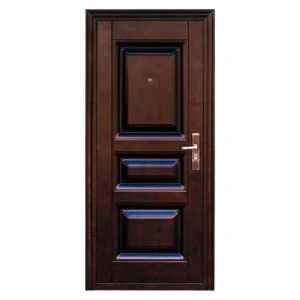 Novo Doors ND5001S kültéri bejárati fém ajtó barna házakhoz, kalapácsütéssel, balra nyíló