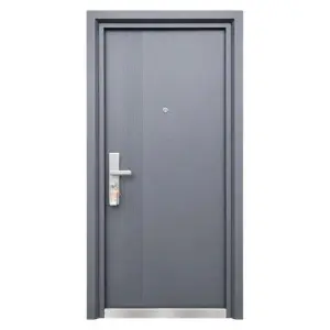 Fém bejárati ajtó szigeteléssel és kitekintővel Novo Doors ND7006, acéllemez 0.7 mm, rozsdamentes acél küszöb, zsanérok és kilincs tartozékok, házhoz és lakáshoz, antracitszürke