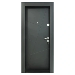Usa metalica de apartament Novo Doors NDS18 de culoare Negru perlat cu deschidere pe Stanga