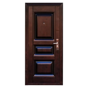 Novo Doors ND5001S kültéri bejárati fém ajtó barna házakhoz, kalapácsütéssel, balra nyíló